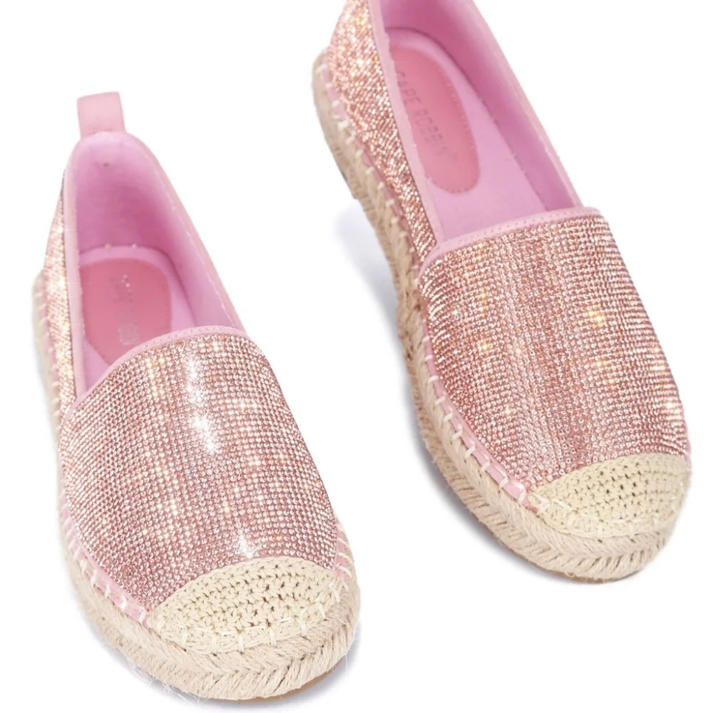 CAPE ROBBIN Brena Takes the Cake Rhinestone Espadrilles Pink women's footwear - Picture 1 of 11